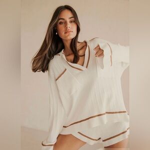 SABO Adair Top Knit Ribbed Long Sleeve Aesthetic Oversized Boxy